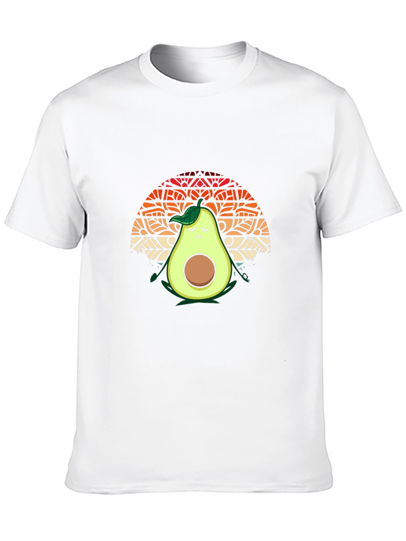 Camiseta Negra con Aguacate Meditando