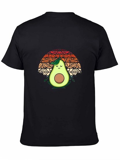 Camiseta Negra con Aguacate Meditando