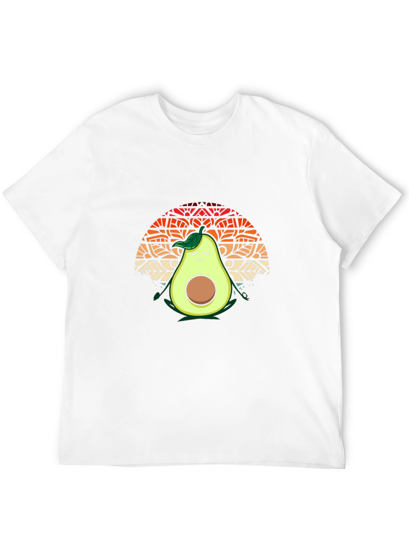 Camiseta Negra con Aguacate Meditando