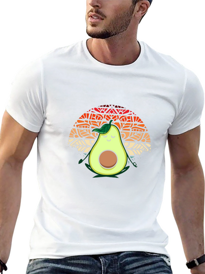 Camiseta Negra con Aguacate Meditando