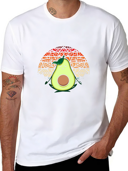 Camiseta Negra con Aguacate Meditando