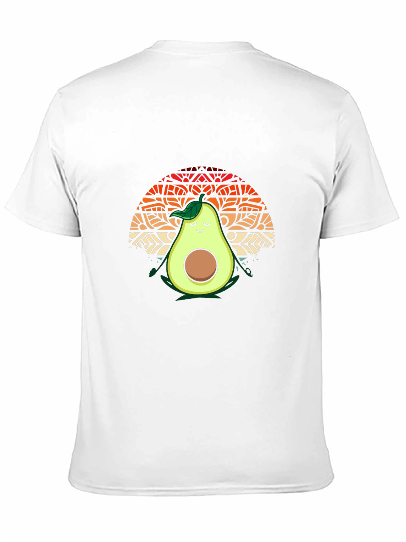Camiseta Negra con Aguacate Meditando