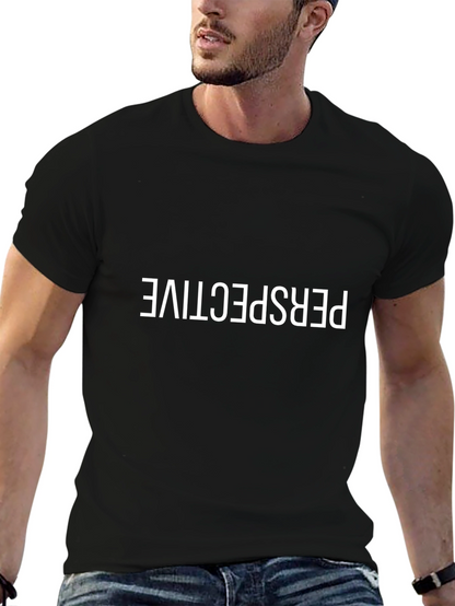 Camiseta Negra Perspectiva Hombre Casual