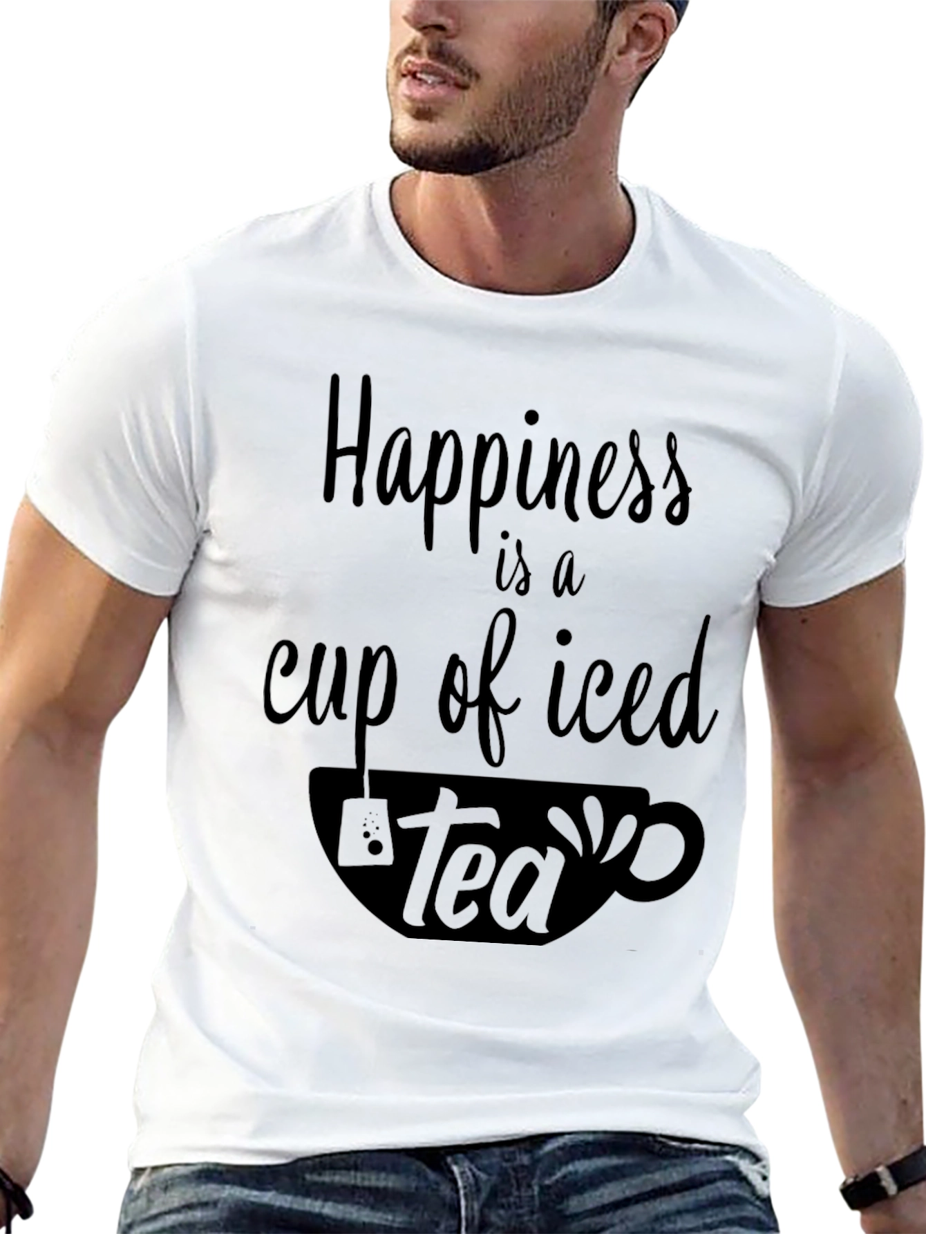 Camiseta Negra: Felicidad es un Té Helado