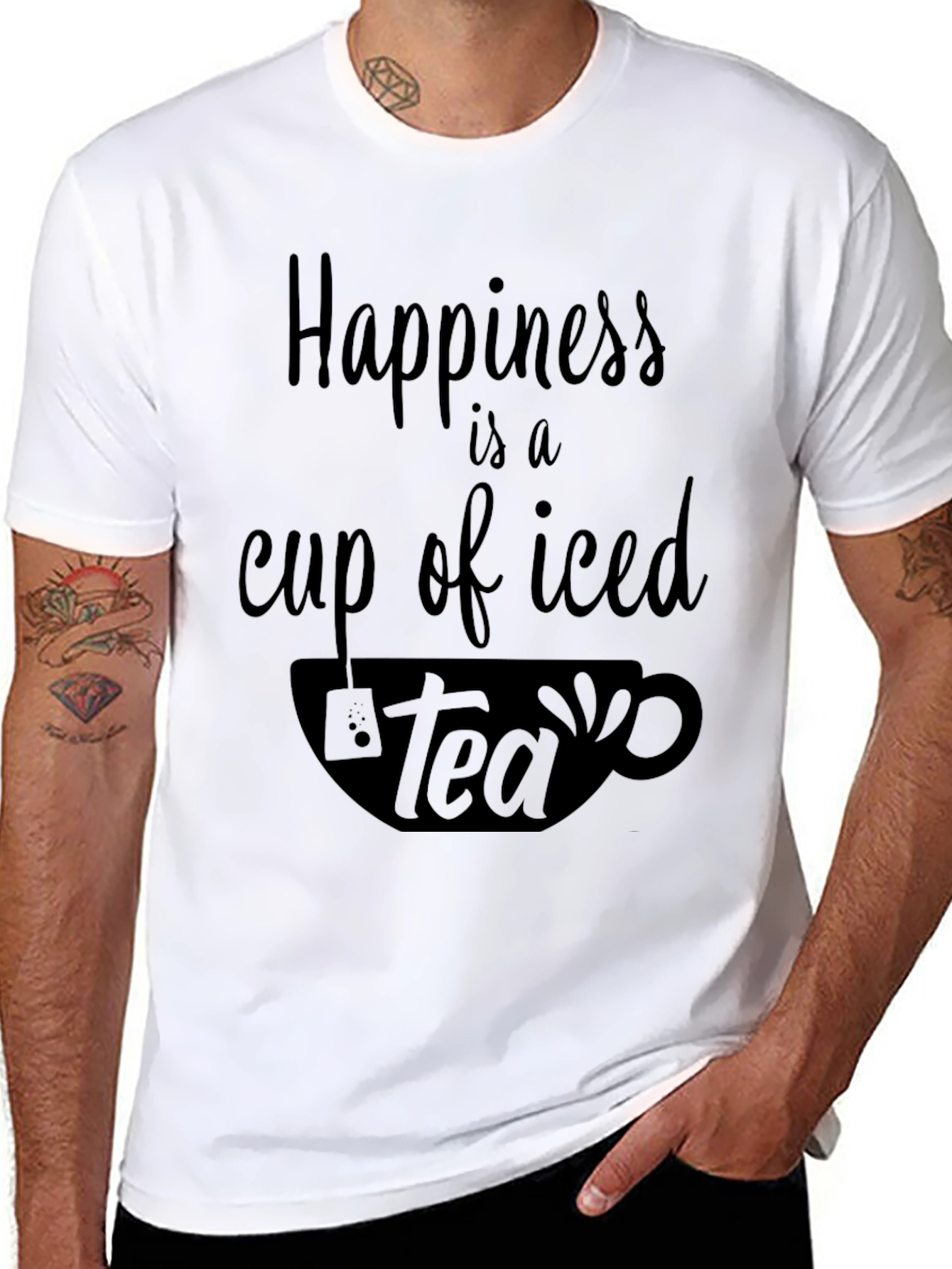 Camiseta Negra: Felicidad es un Té Helado