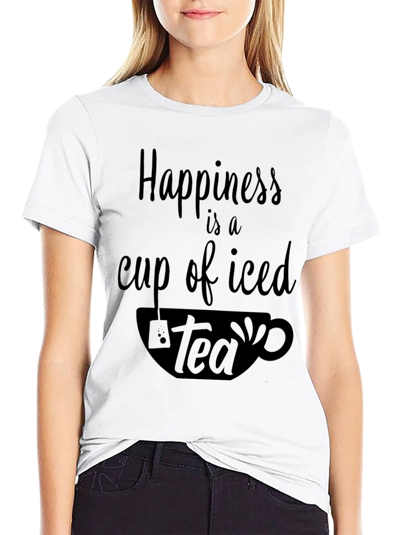 Camiseta Negra: Felicidad es un Té Helado