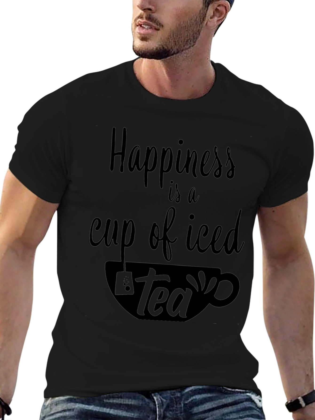 Camiseta Negra: Felicidad es un Té Helado