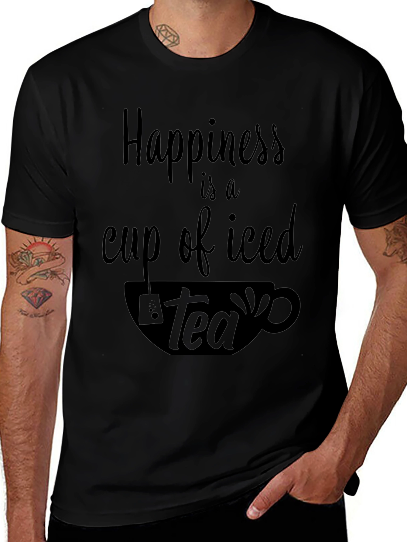 Camiseta Negra: Felicidad es un Té Helado
