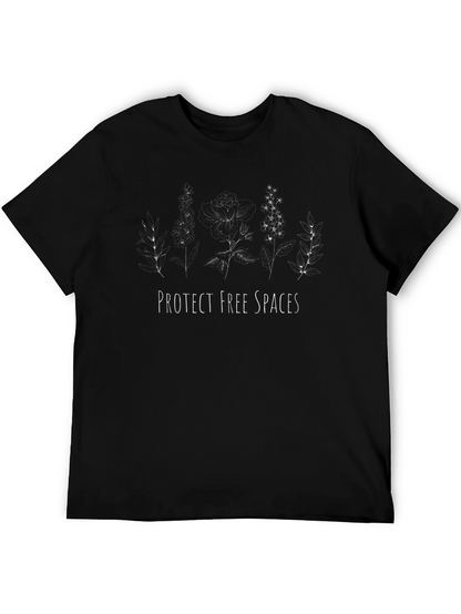 Camiseta Negra Unisex Protect Free Spaces