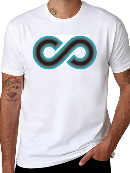 Camiseta Negra con Diseño Infinito Retro