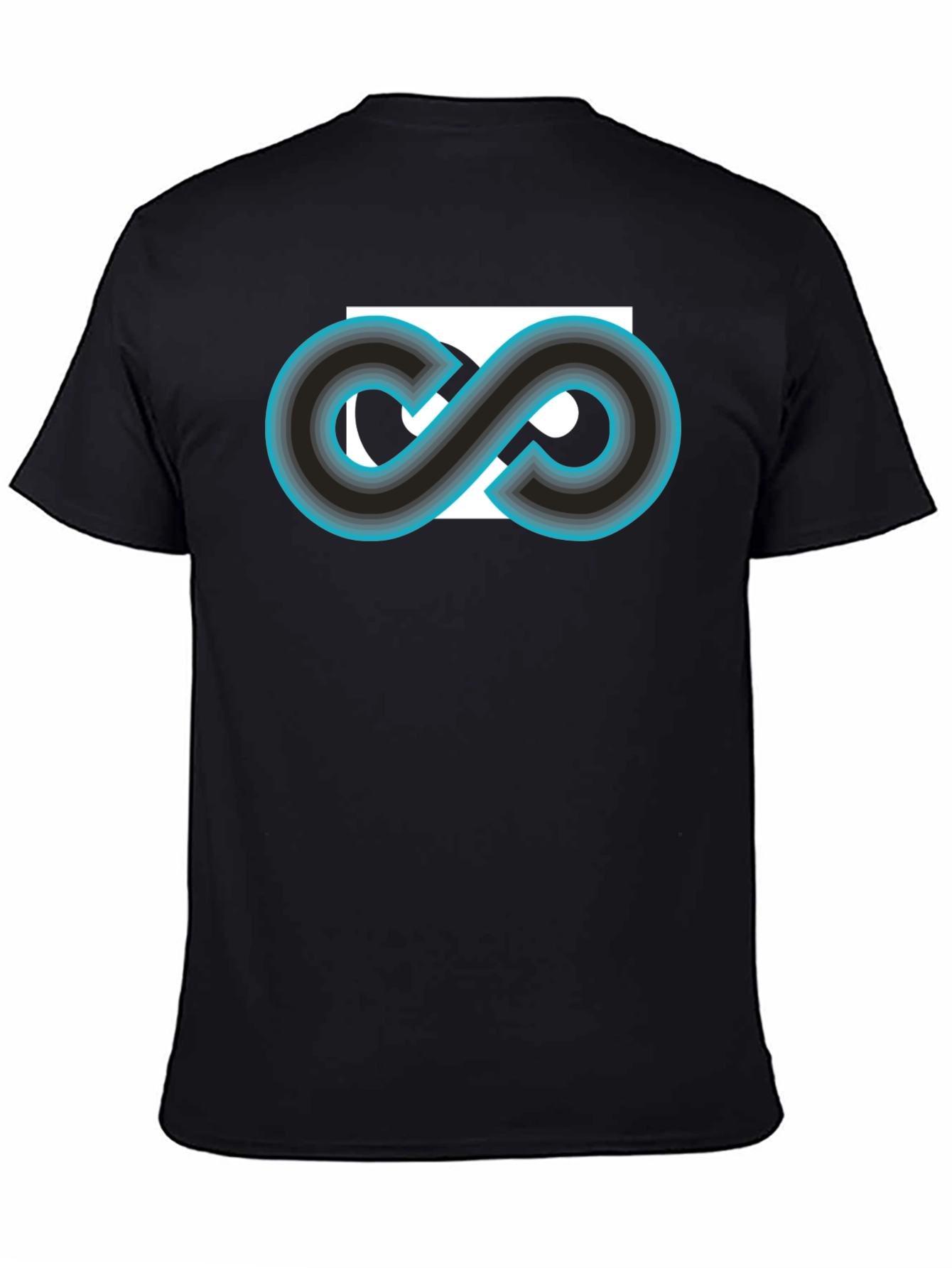 Camiseta Negra con Diseño Infinito Retro