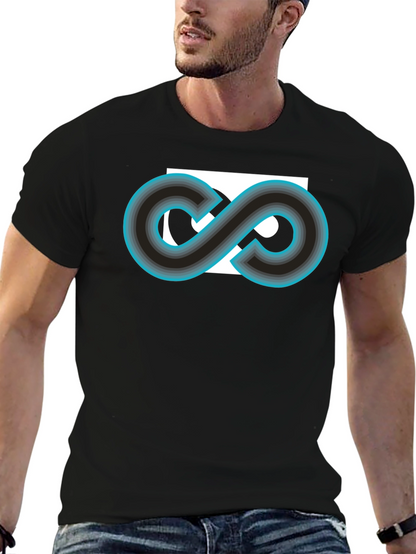 Camiseta Negra con Diseño Infinito Retro