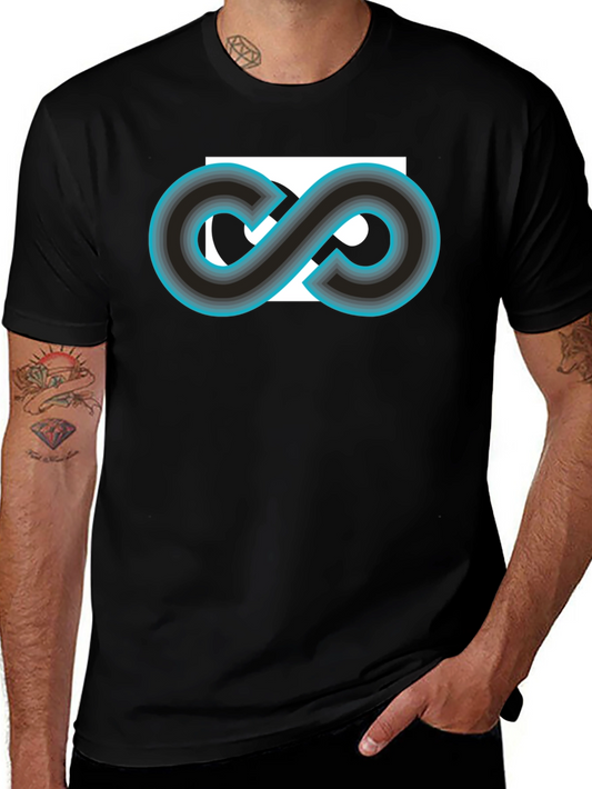 Camiseta Negra con Diseño Infinito Retro