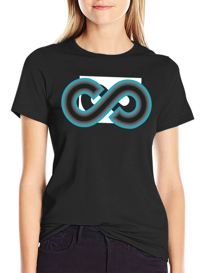 Camiseta Negra con Diseño Infinito Retro