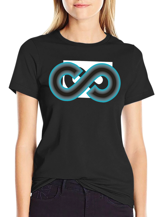 Camiseta Negra con Diseño Infinito Retro