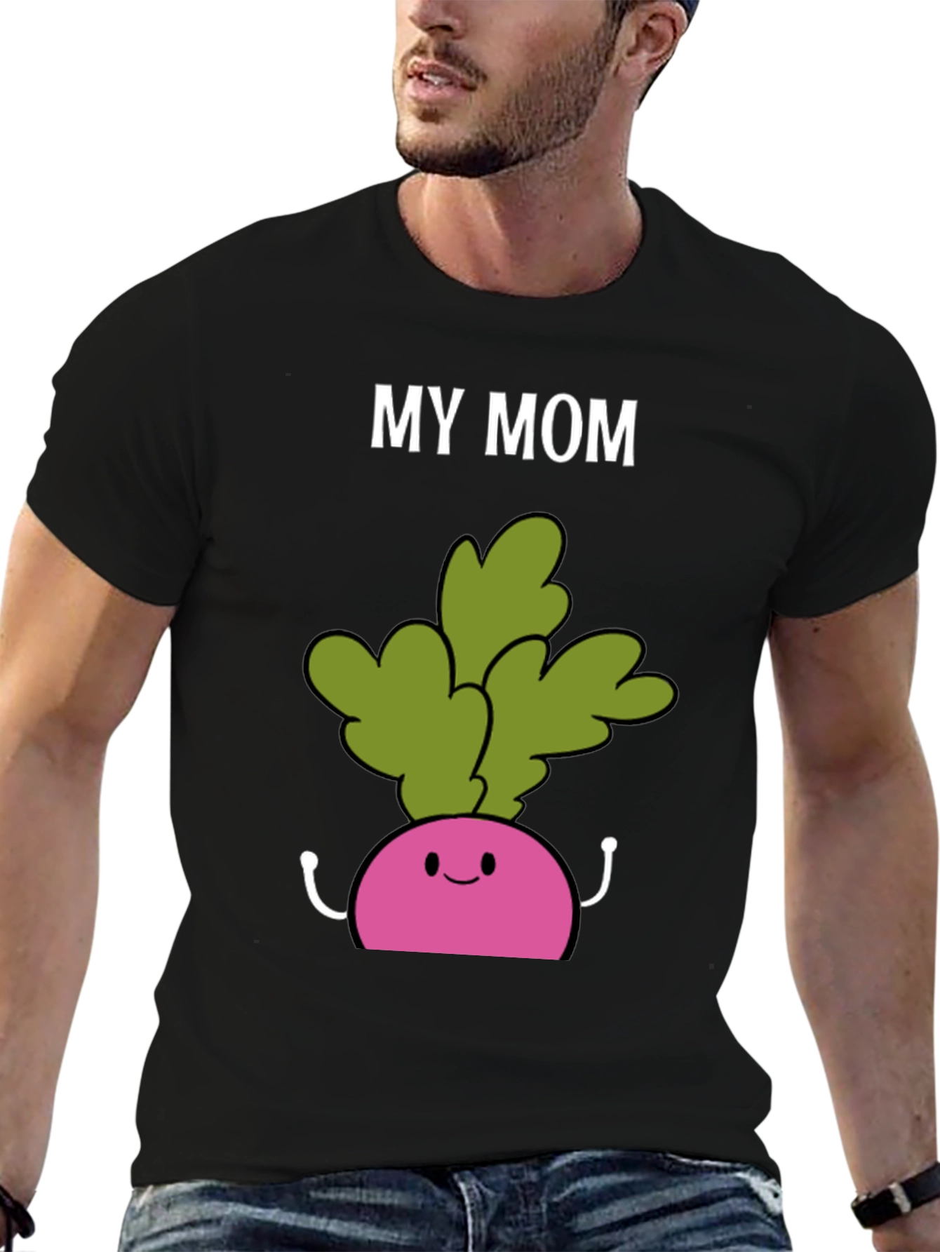 Camiseta My Mom Radish Negra Hombre