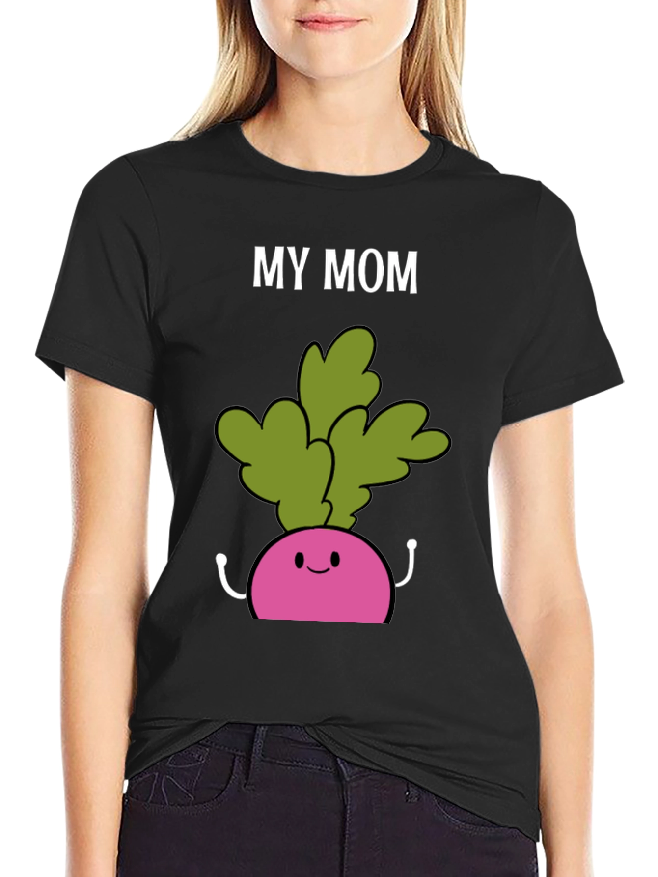 Camiseta My Mom Radish Negra Hombre