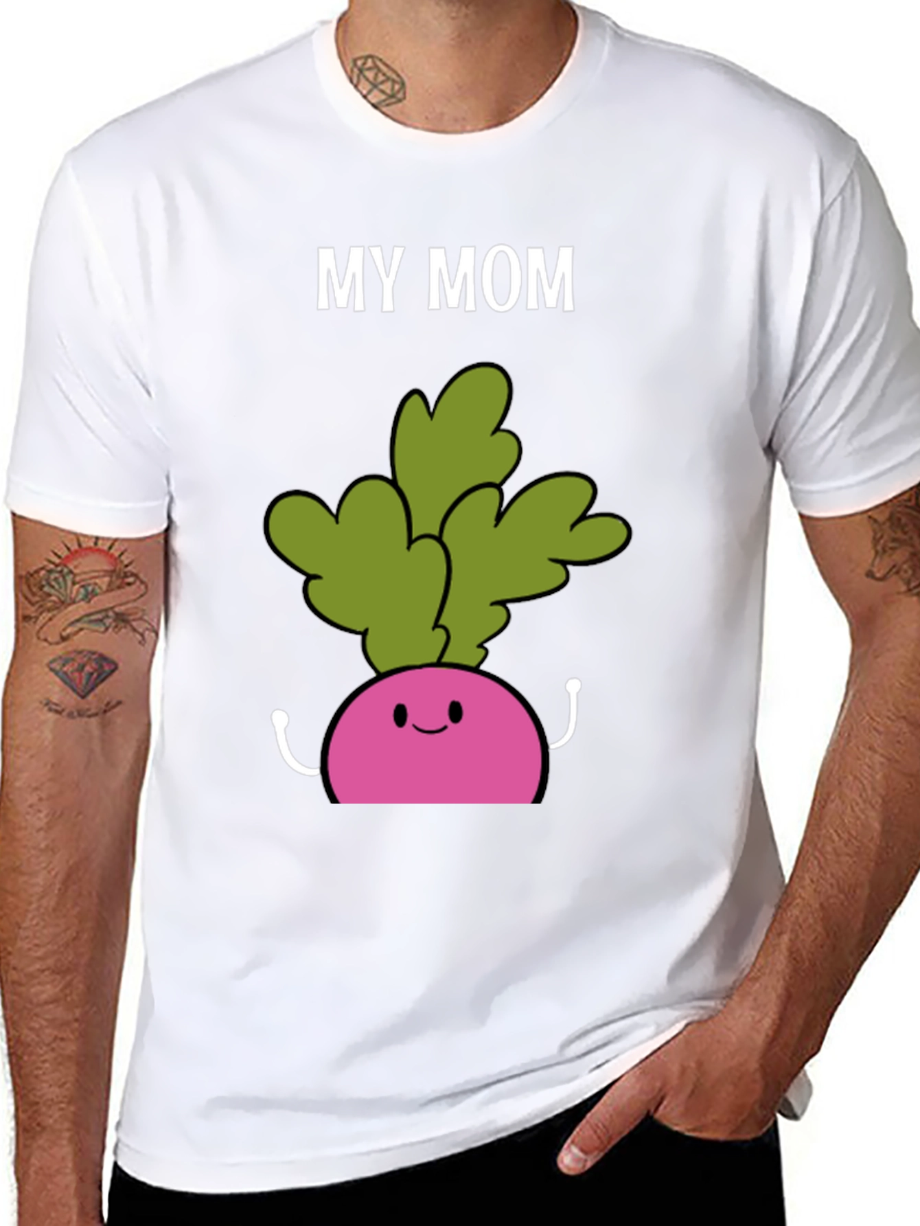 Camiseta My Mom Radish Negra Hombre