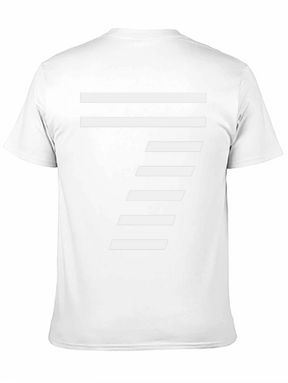 Camiseta Negra con Diseño Abstracto Número 7 Blanco