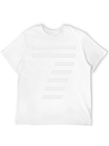 Camiseta Negra con Diseño Abstracto Número 7 Blanco