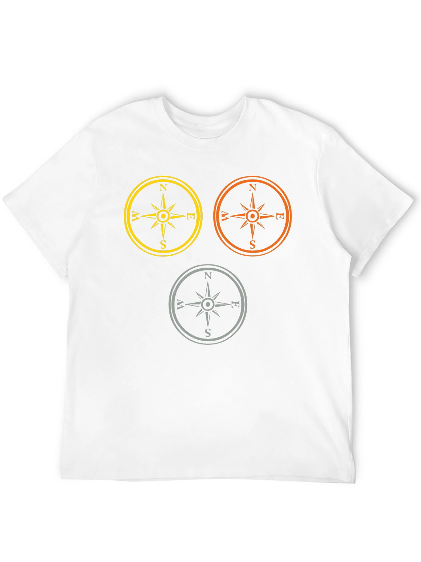 Camiseta Hombre Negra con Diseño de Brújulas