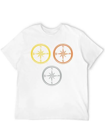 Camiseta Hombre Negra con Diseño de Brújulas