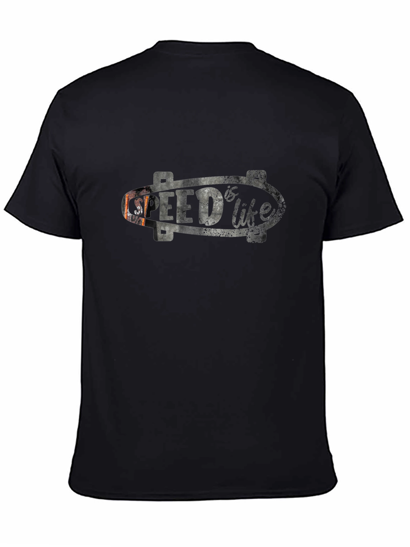 Camiseta Negra con Diseño de Skate Speed is Life