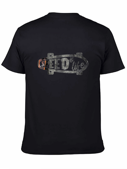 Camiseta Negra con Diseño de Skate Speed is Life