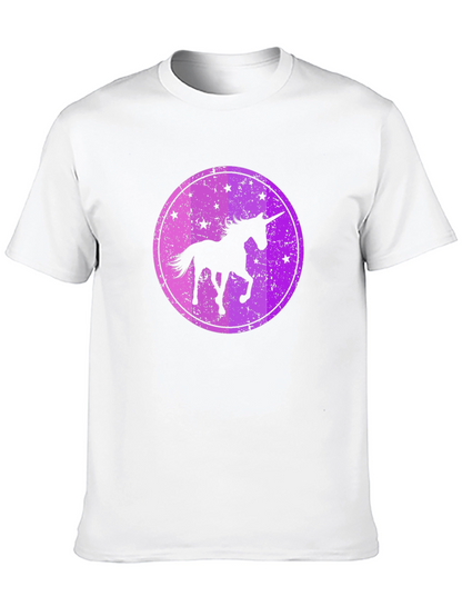 Camiseta Negra con Diseño Unicornio Estrellado