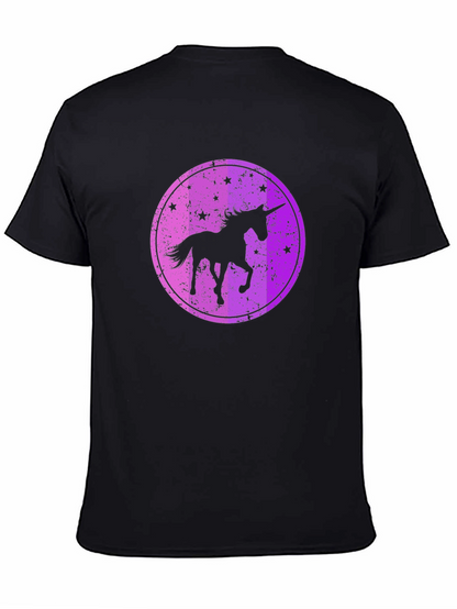 Camiseta Negra con Diseño Unicornio Estrellado