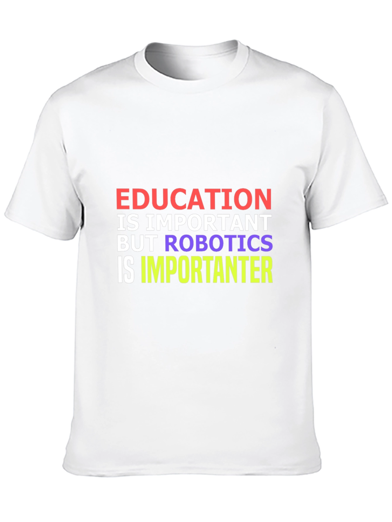 Camiseta Negra: Educación vs Robótica - ¡Importancia Divertida!