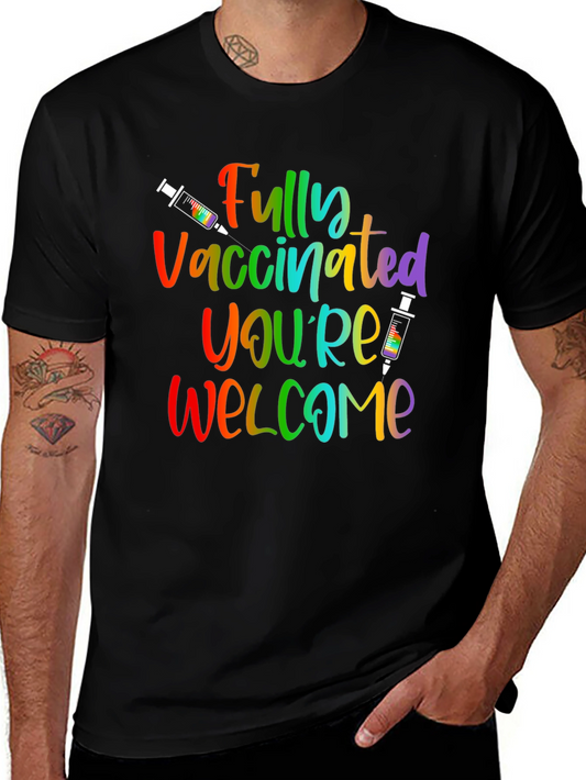 Camiseta Negra Totalmente Vacunado Multicolor