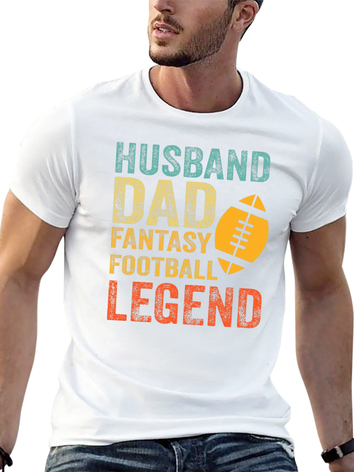 Camiseta Hombre: Marido Padre Leyenda del Fútbol Fantasía