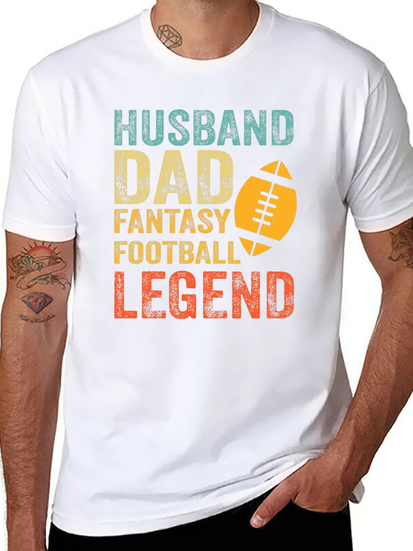 Camiseta Hombre: Marido Padre Leyenda del Fútbol Fantasía