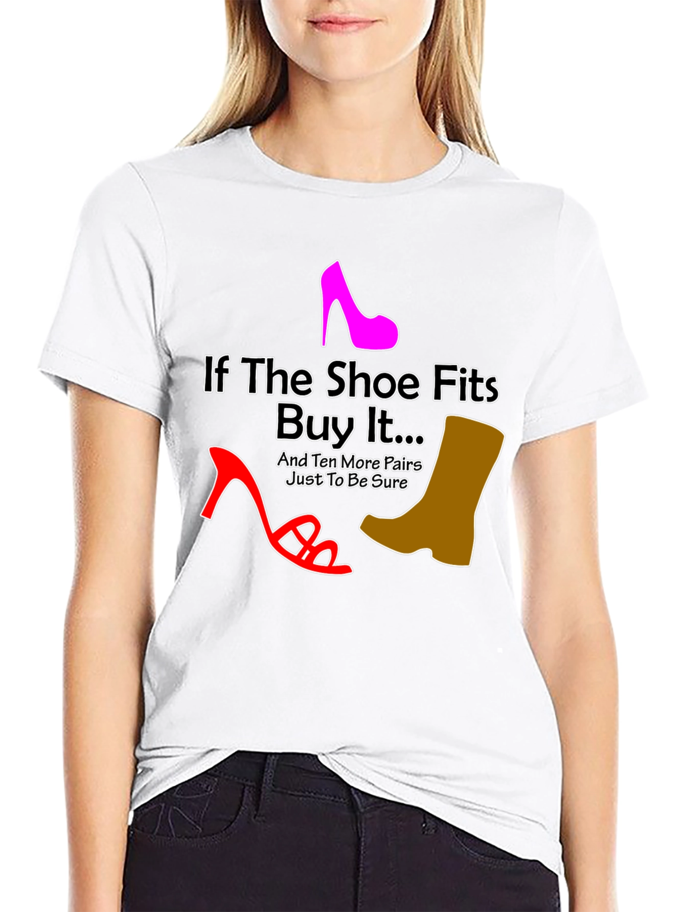 Camiseta Negra Humorística Si El Zapato Te Queda