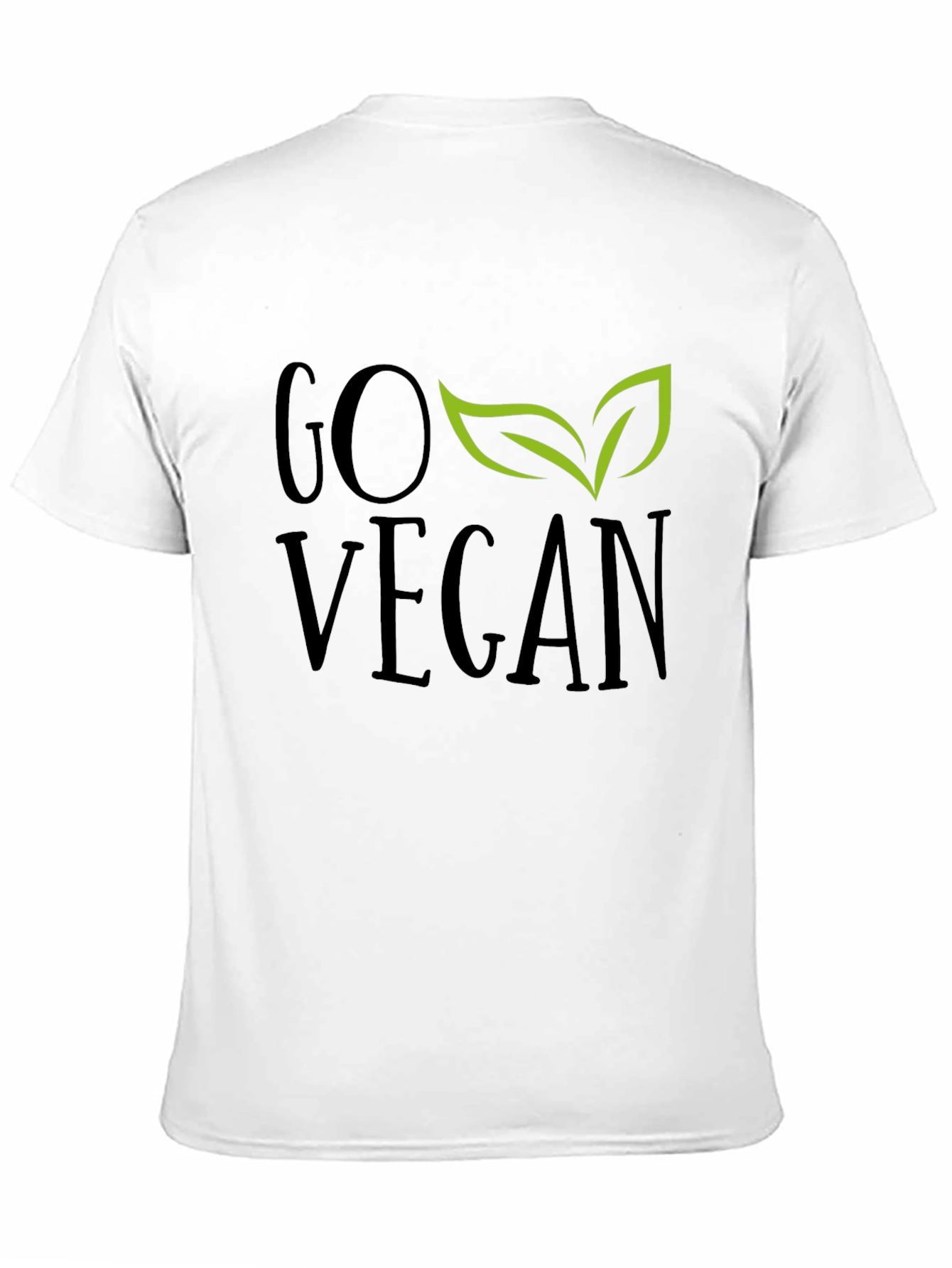 Camiseta Negra Go Vegan con Hojas
