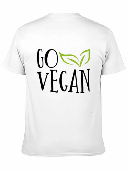 Camiseta Negra Go Vegan con Hojas