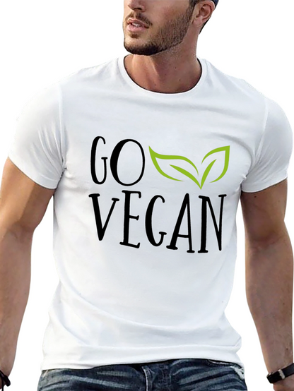 Camiseta Negra Go Vegan con Hojas