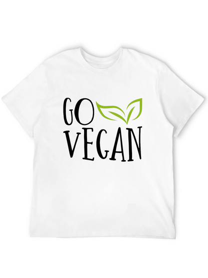 Camiseta Negra Go Vegan con Hojas