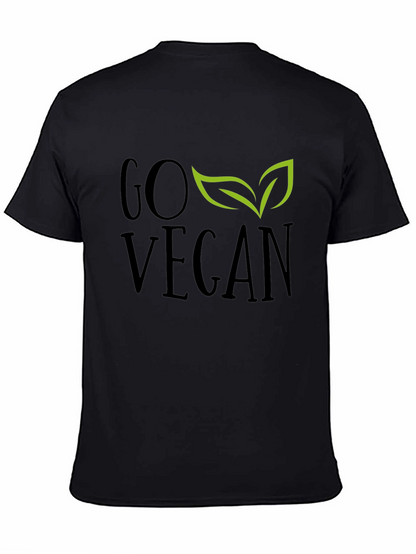 Camiseta Negra Go Vegan con Hojas