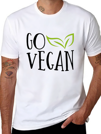 Camiseta Negra Go Vegan con Hojas