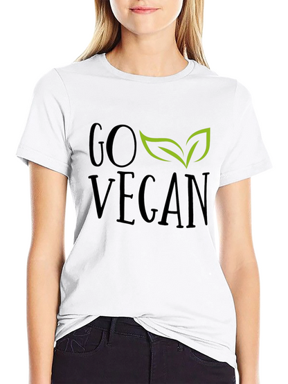 Camiseta Negra Go Vegan con Hojas