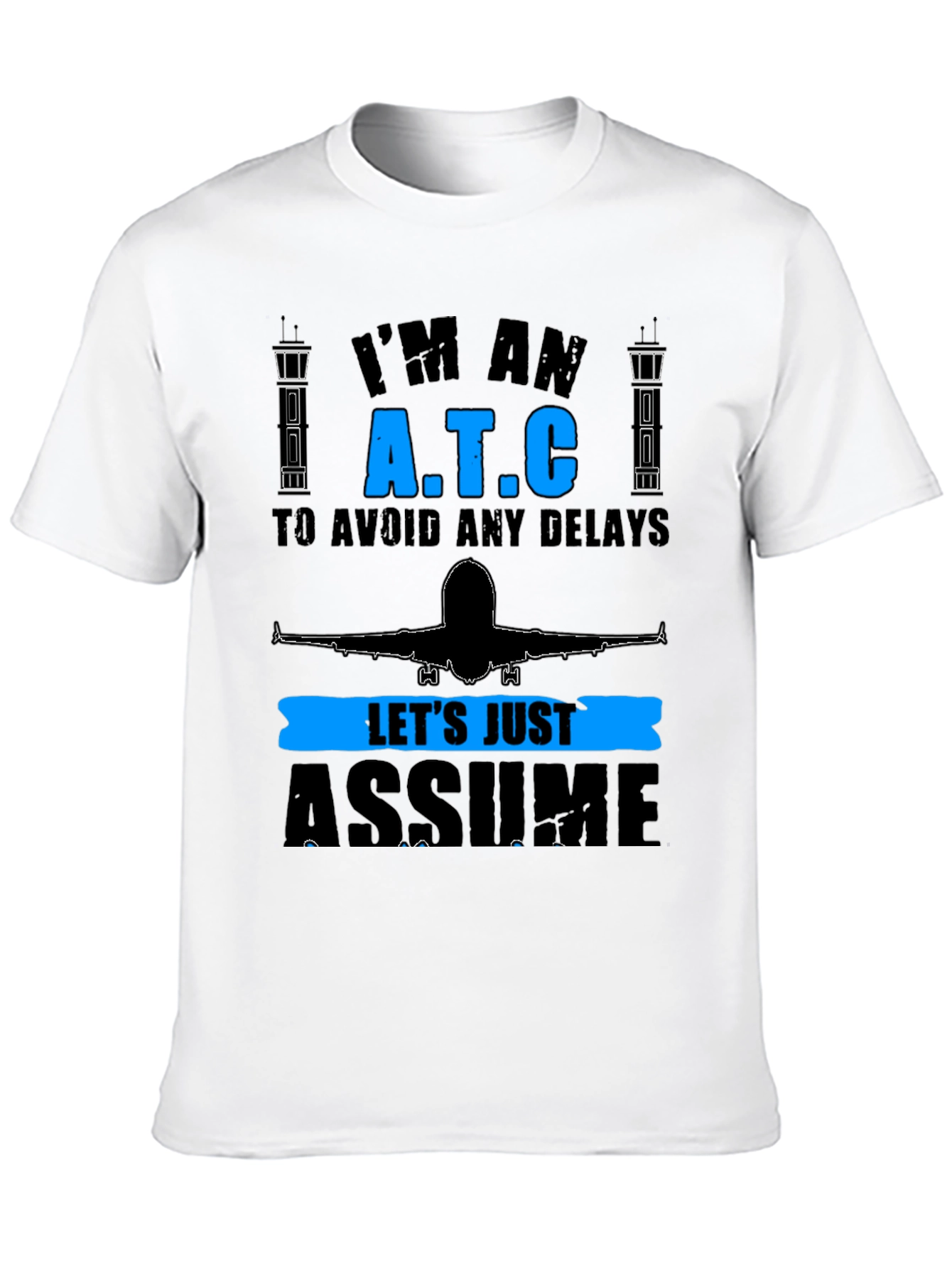 Camiseta Negra ATC: Control de Tráfico Aéreo