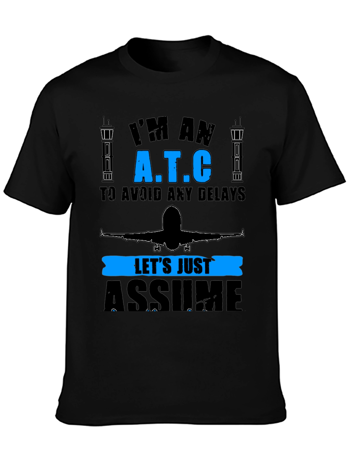Camiseta Negra ATC: Control de Tráfico Aéreo