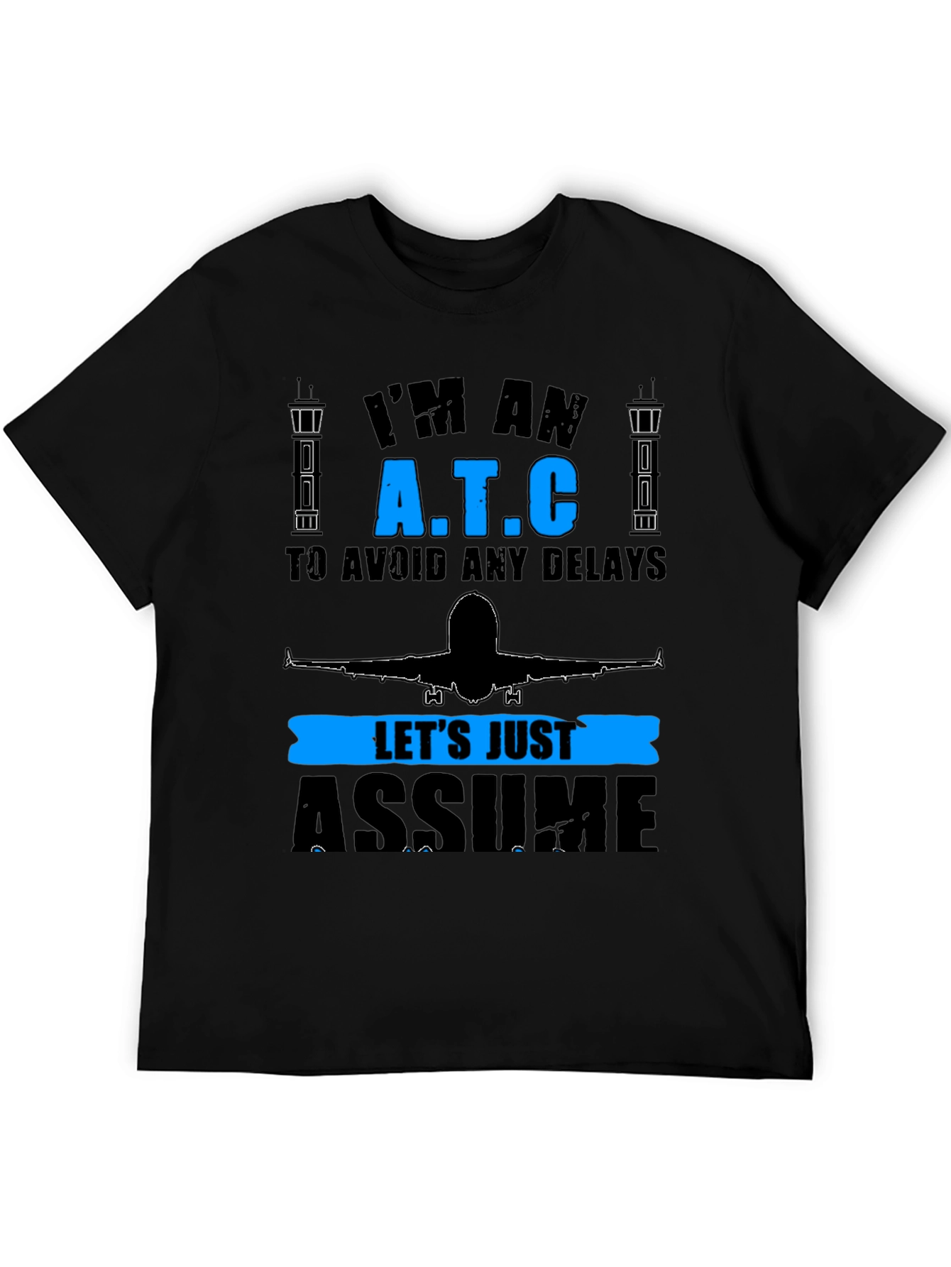 Camiseta Negra ATC: Control de Tráfico Aéreo