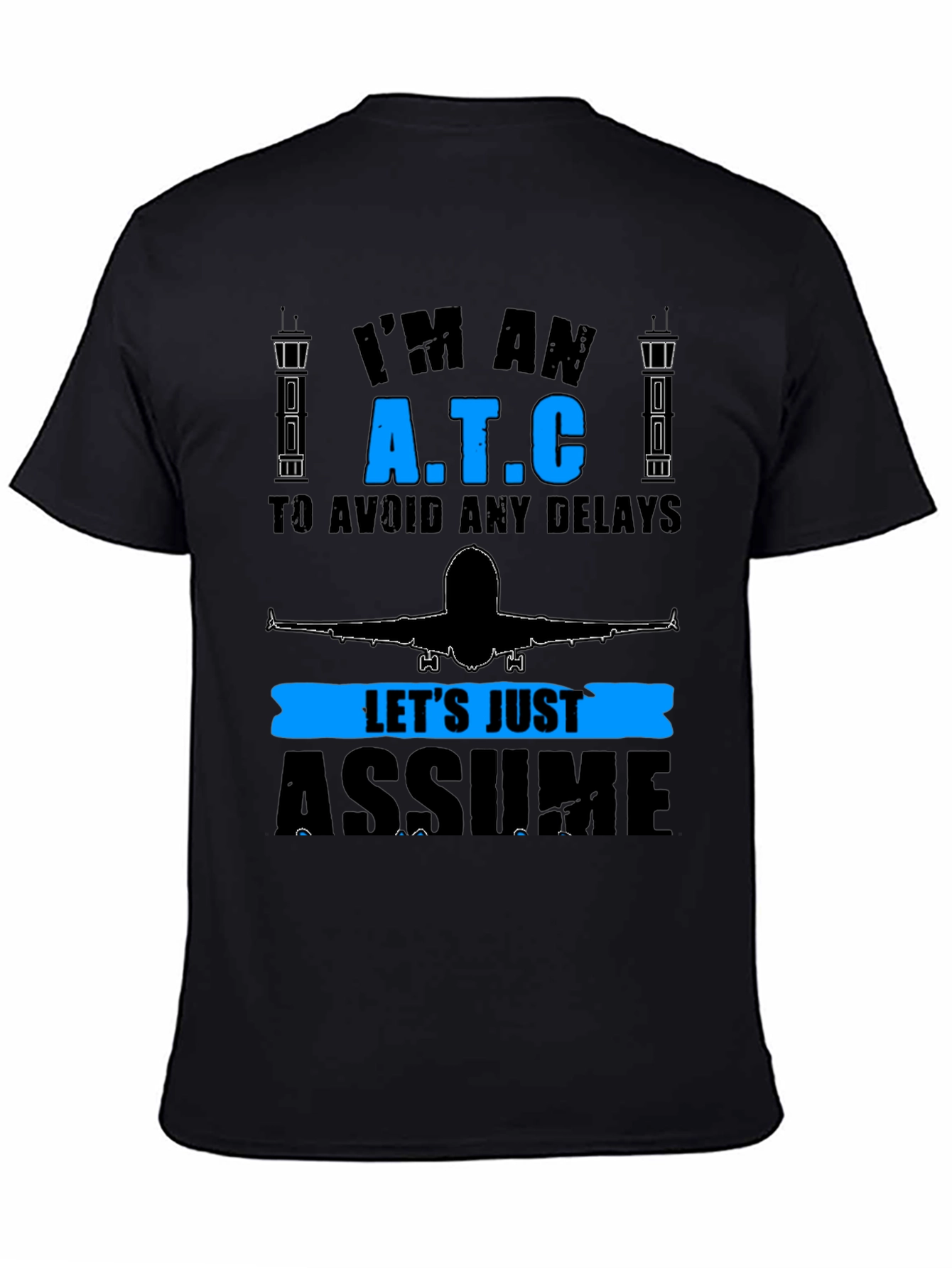 Camiseta Negra ATC: Control de Tráfico Aéreo