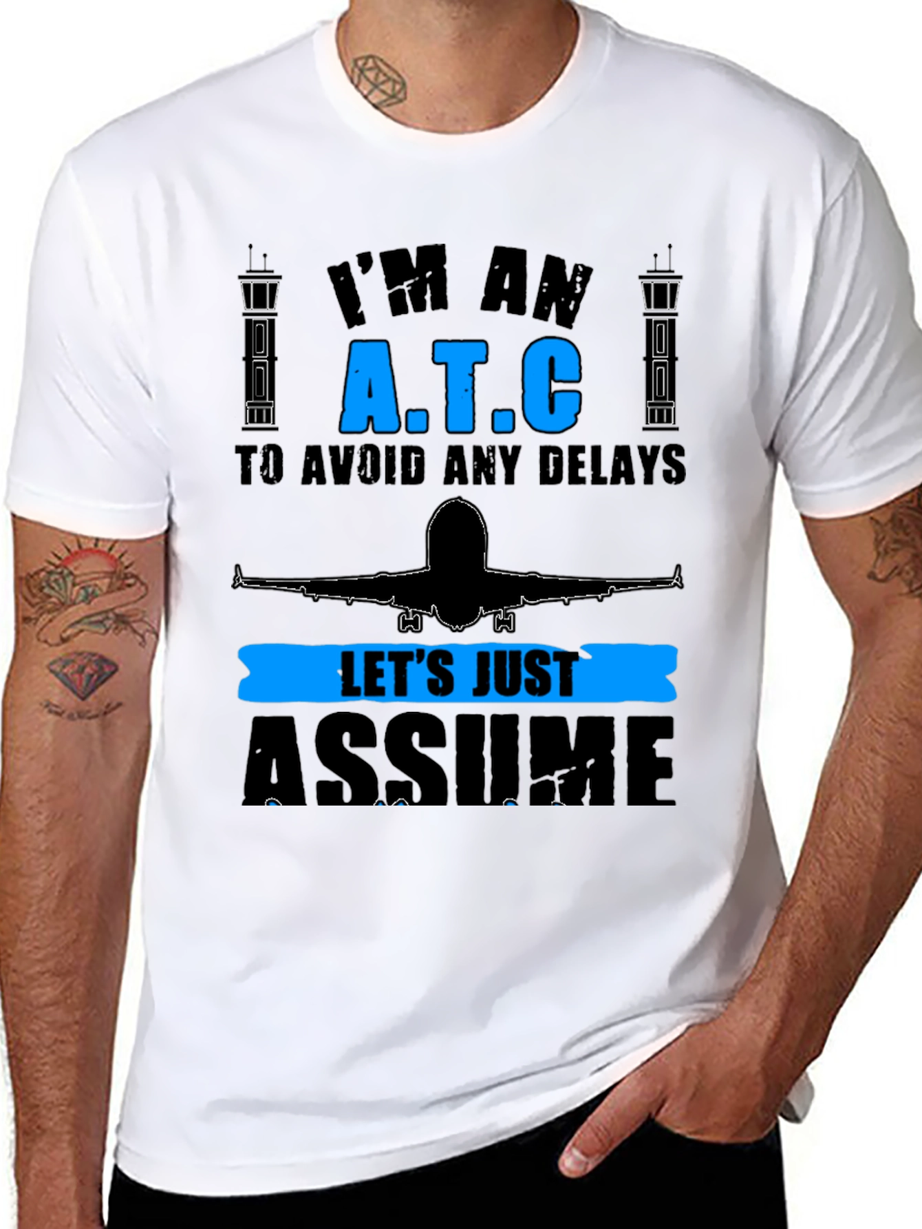 Camiseta Negra ATC: Control de Tráfico Aéreo