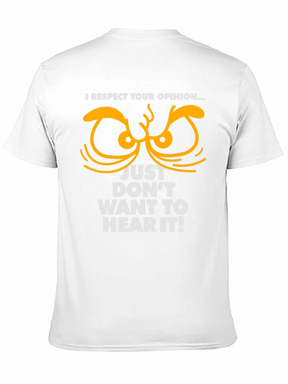 Camiseta Negra con Diseño de Ojos y Frase Respetuosa