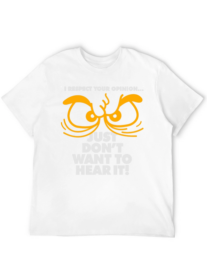 Camiseta Negra con Diseño de Ojos y Frase Respetuosa