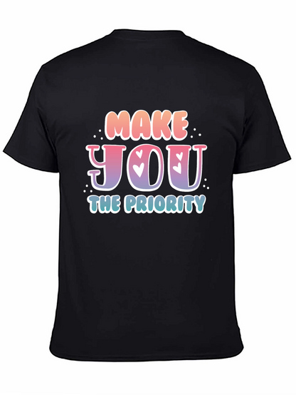 Camiseta Negra con Diseño Priorízate